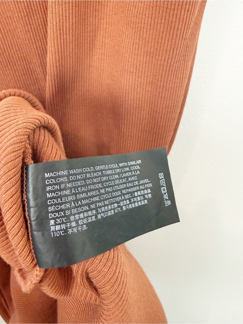Theory Racer Tank Dress Compact Rib in Orange Brown Size Large - Picture 3 of 6